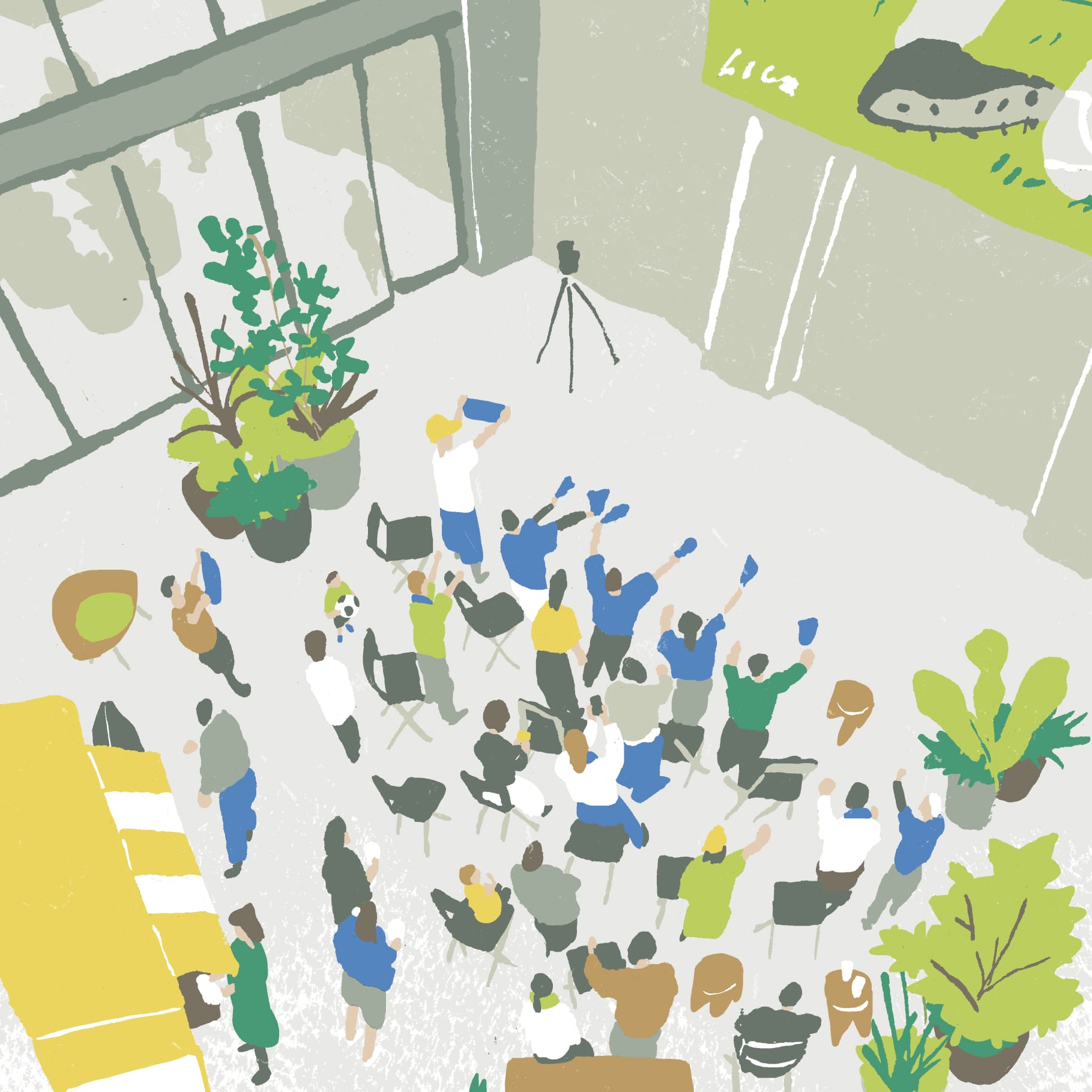 屋内広場での多人数イベントの様子