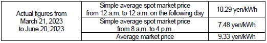 Average market price (Spot market) 