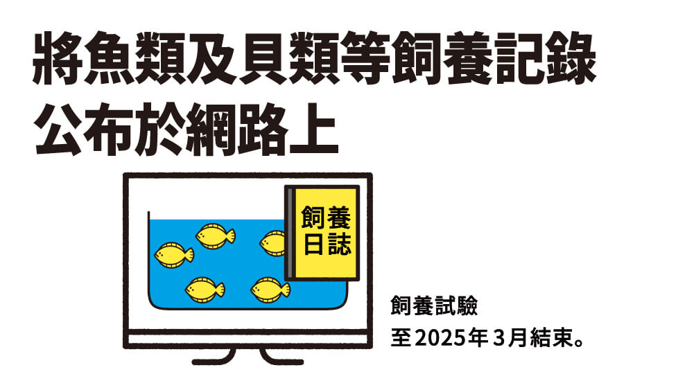 將魚類及貝類等飼養記錄 公布於網路上