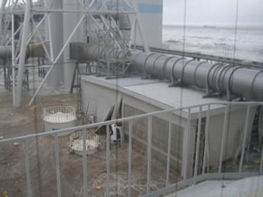 Photo 3. Tsunami that hit the Fukushima Daiichi Nuclear Power Station