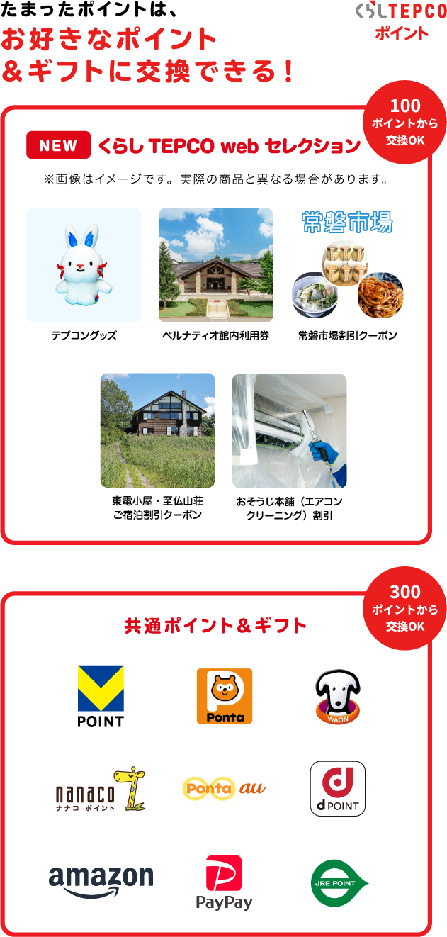 ポイント交換可能なサービス