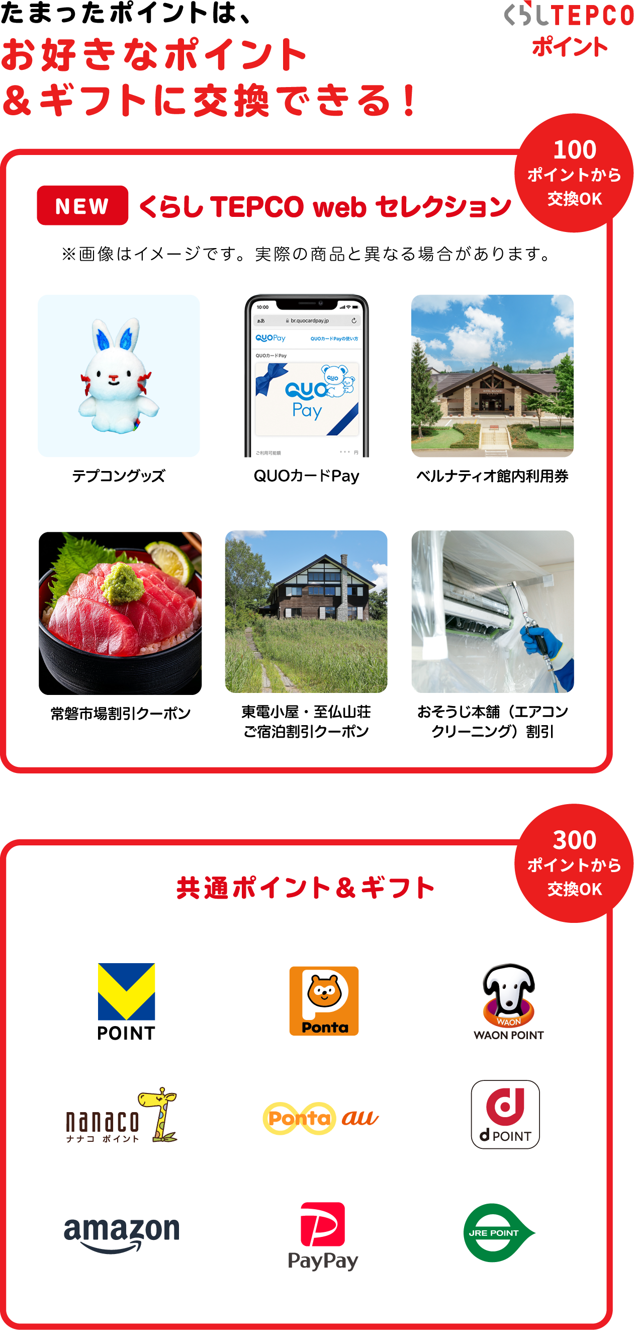 ポイント交換可能なサービス