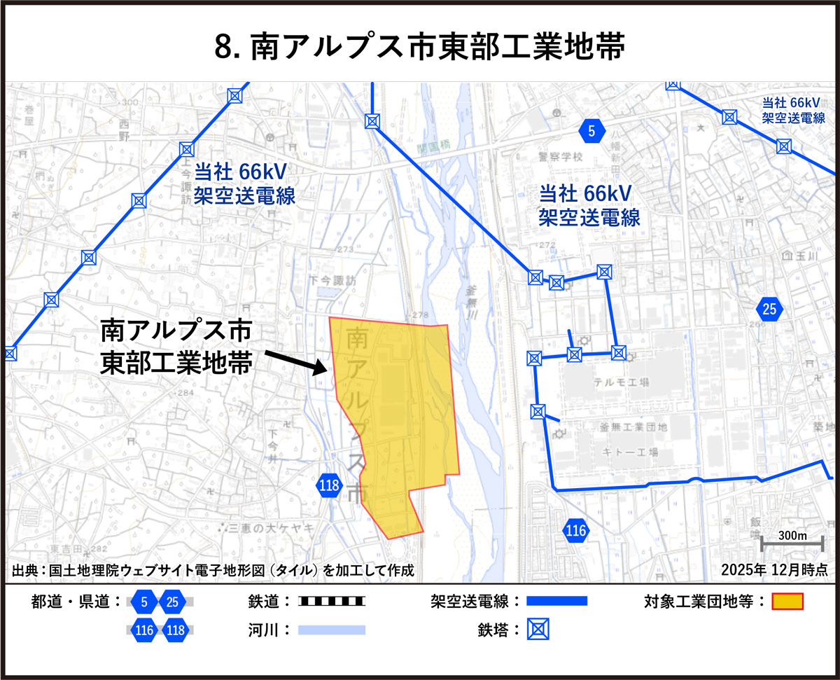 南アルプス市東部工業地帯