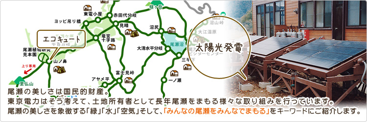 尾瀬の美しさは国民的財産。東京電力はそう考えて、土地所有者として長年尾瀬をまもる様々な取り組みを行っています。尾瀬の美しさを象徴する「緑」「水」「空気」そして、「みんなの尾瀬をみんなでまもる」をキーワードにご紹介します。