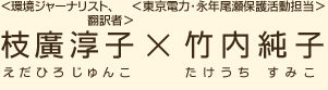 ＜環境ジャーナリスト、翻訳者＞枝廣淳子（えだひろじゅんこ）×＜東京電力・永年尾瀬保護活動担当＞竹内純子（たけうちすみこ）